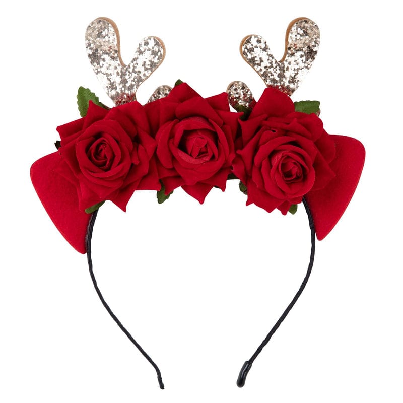 Designer Kidz Accessory Hair Reindeer Headband - Red