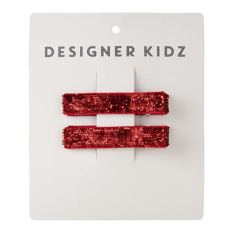 Designer Kidz Accessory Hair Sparkle Hair Clip Pack - Red