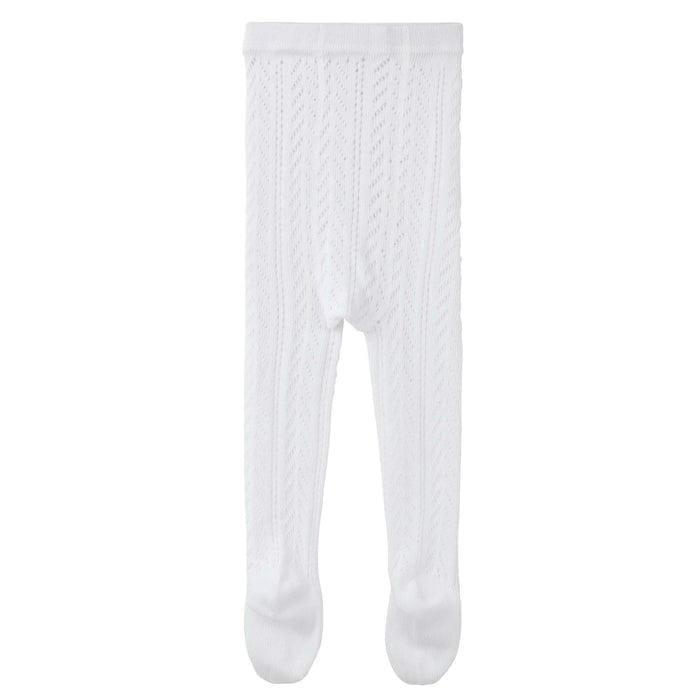 Designer Kidz Accessory Tights Textured Knit Tights - Ivory