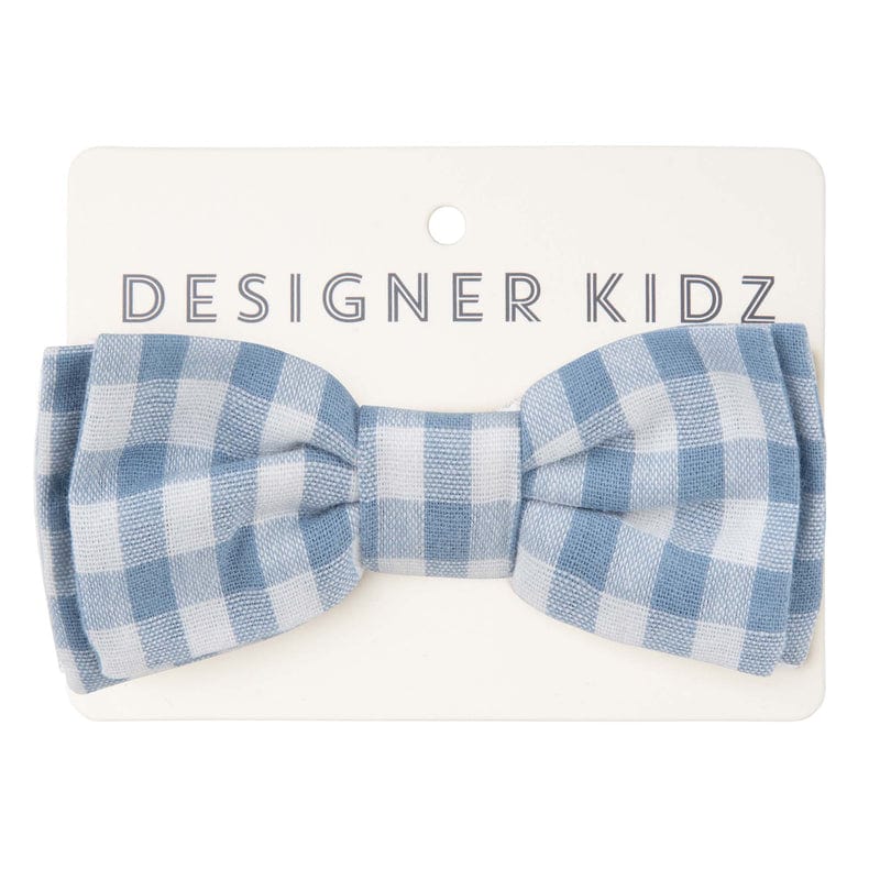 Designer Kidz Boys Accessory Oliver Gingham Bow Tie - Blue
