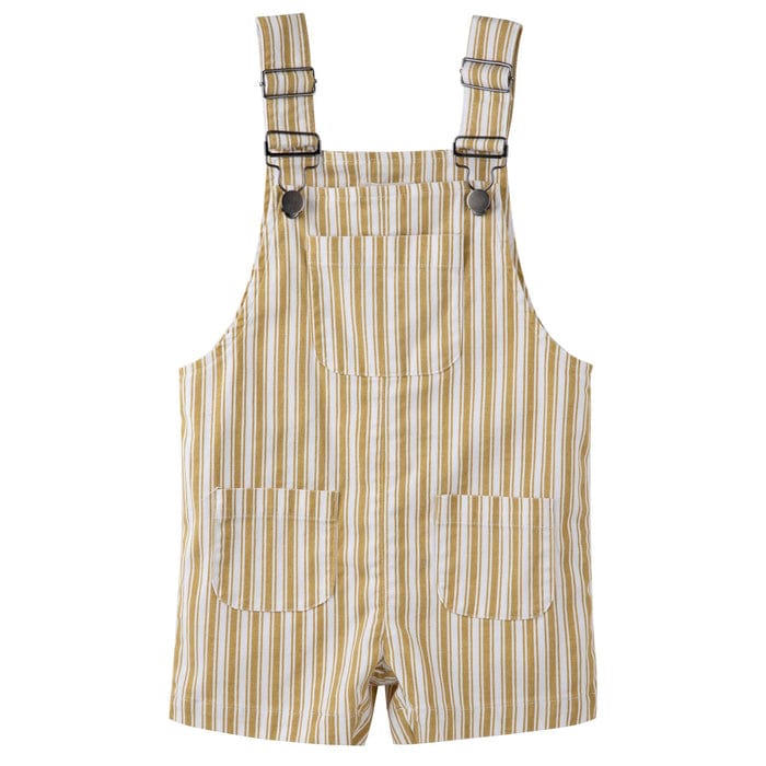 Designer Kidz Boys Pants Charlie Stripe Overalls - Mustard