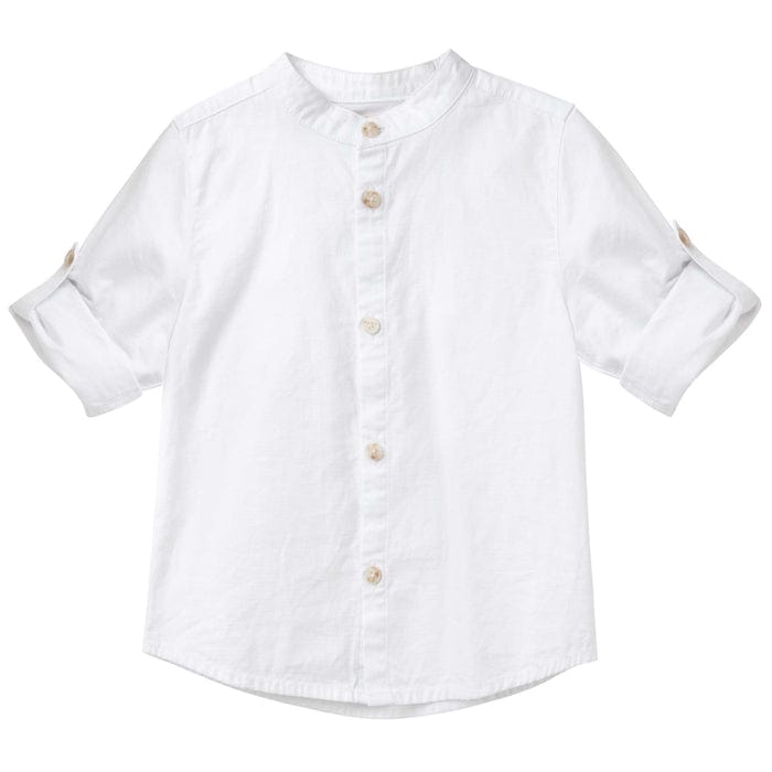 Designer Kidz Boys Tops Leo L/S Button Shirt - Ivory