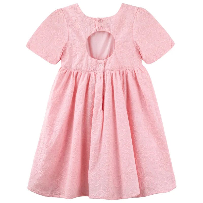 Designer Kidz Girls Dress Fleur Broderie Dress - Pink