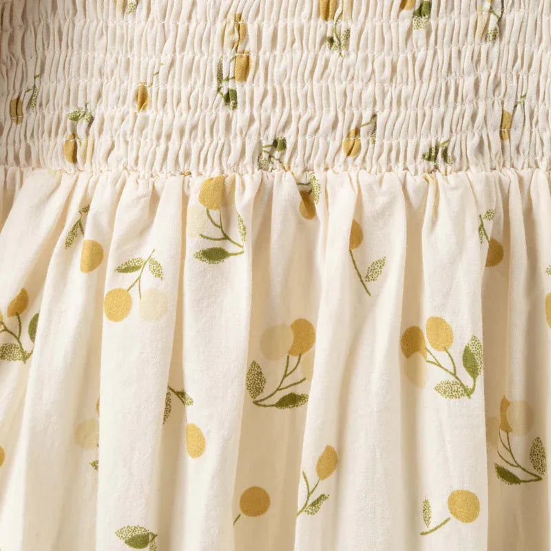 Designer Kidz Girls Dress Golden Cherry Tiered Dress