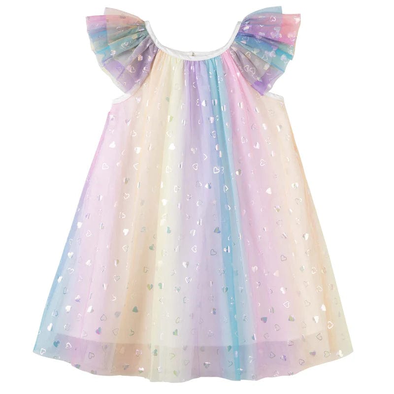 Designer Kidz Girls Dress Rainbow Sparkle Twirl Dress