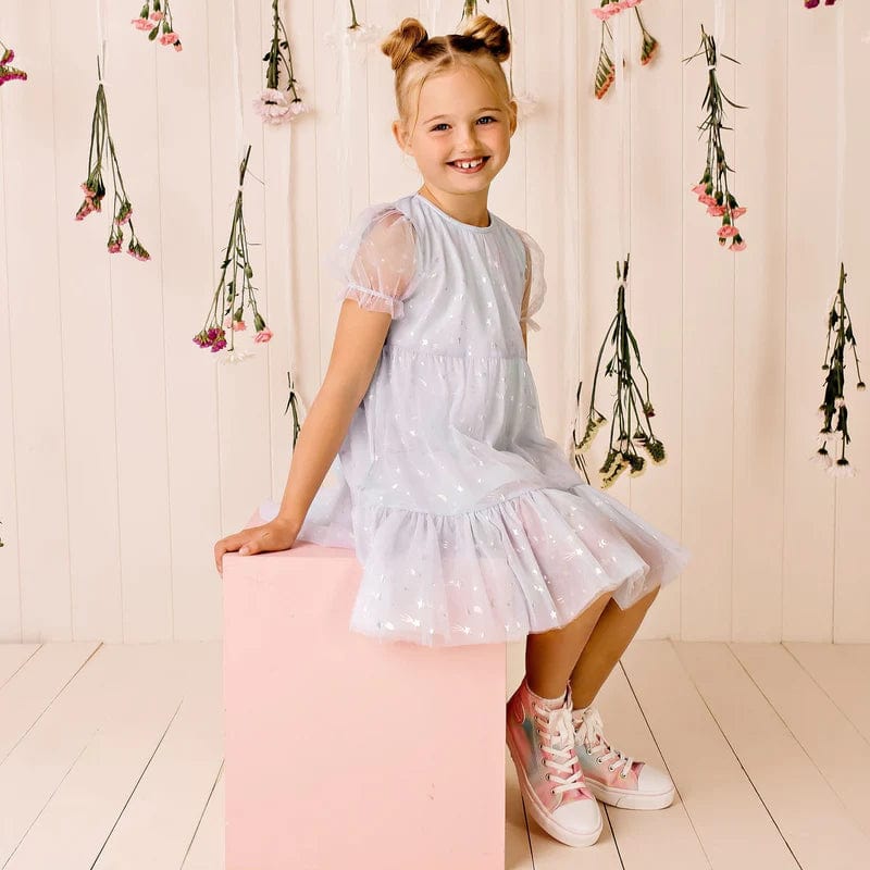 Designer Kidz Girls Dress Shooting Stars Tiered Dress