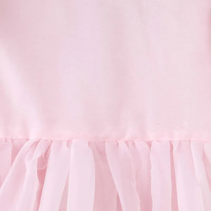 Designer Kidz Girls Dress Sophia Puff Sleeve Baby Dress - Pink