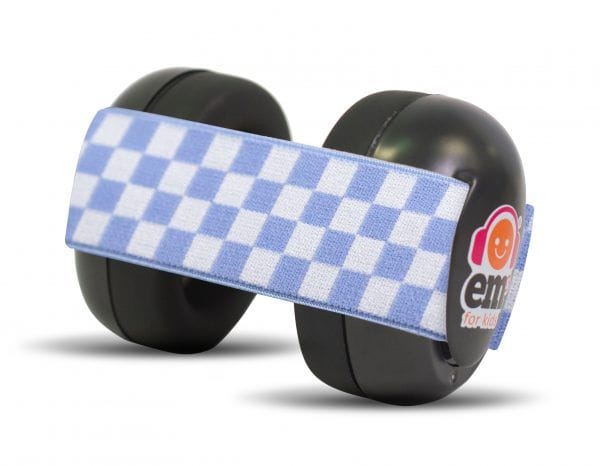 EMS For Kids Baby Accessory Baby Earmuffs - Black/Blue Checkered
