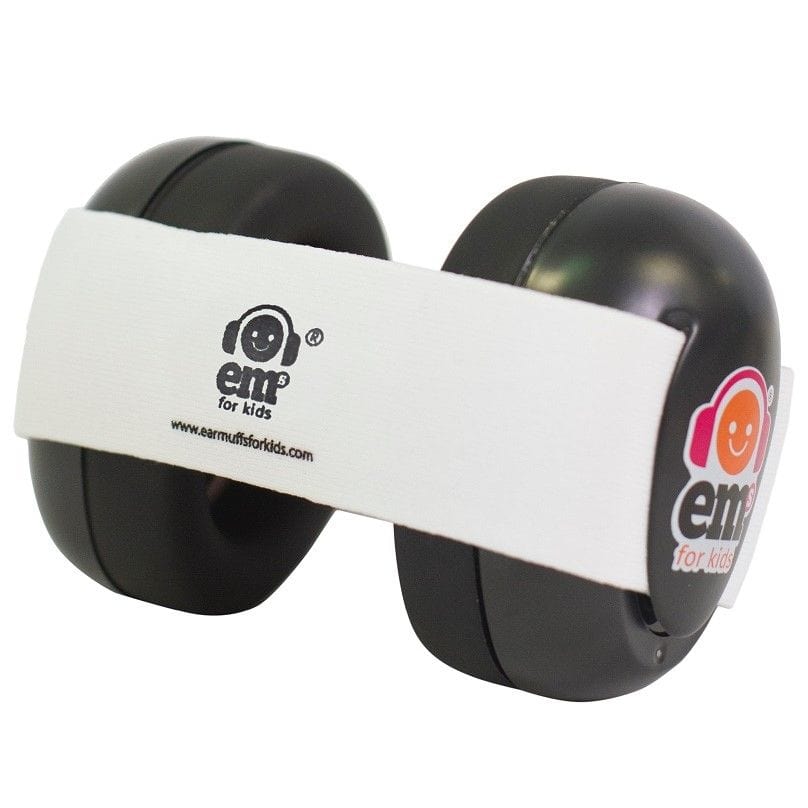 EMS For Kids Baby Accessory Baby Earmuffs - Black/White