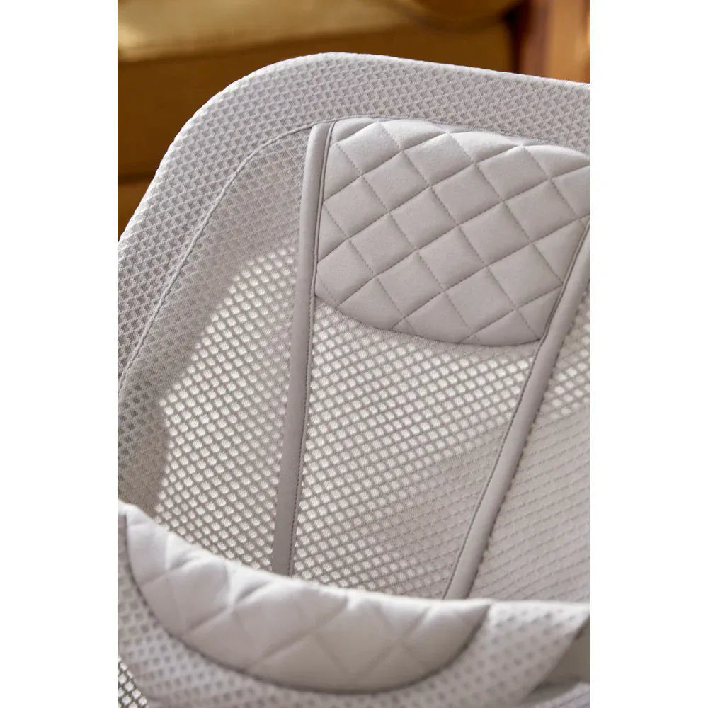 Ergobaby Evolve 3-in-1 Mesh Bouncer in gray, showing the versatile nursery furniture with mesh fabric and adjustable features.