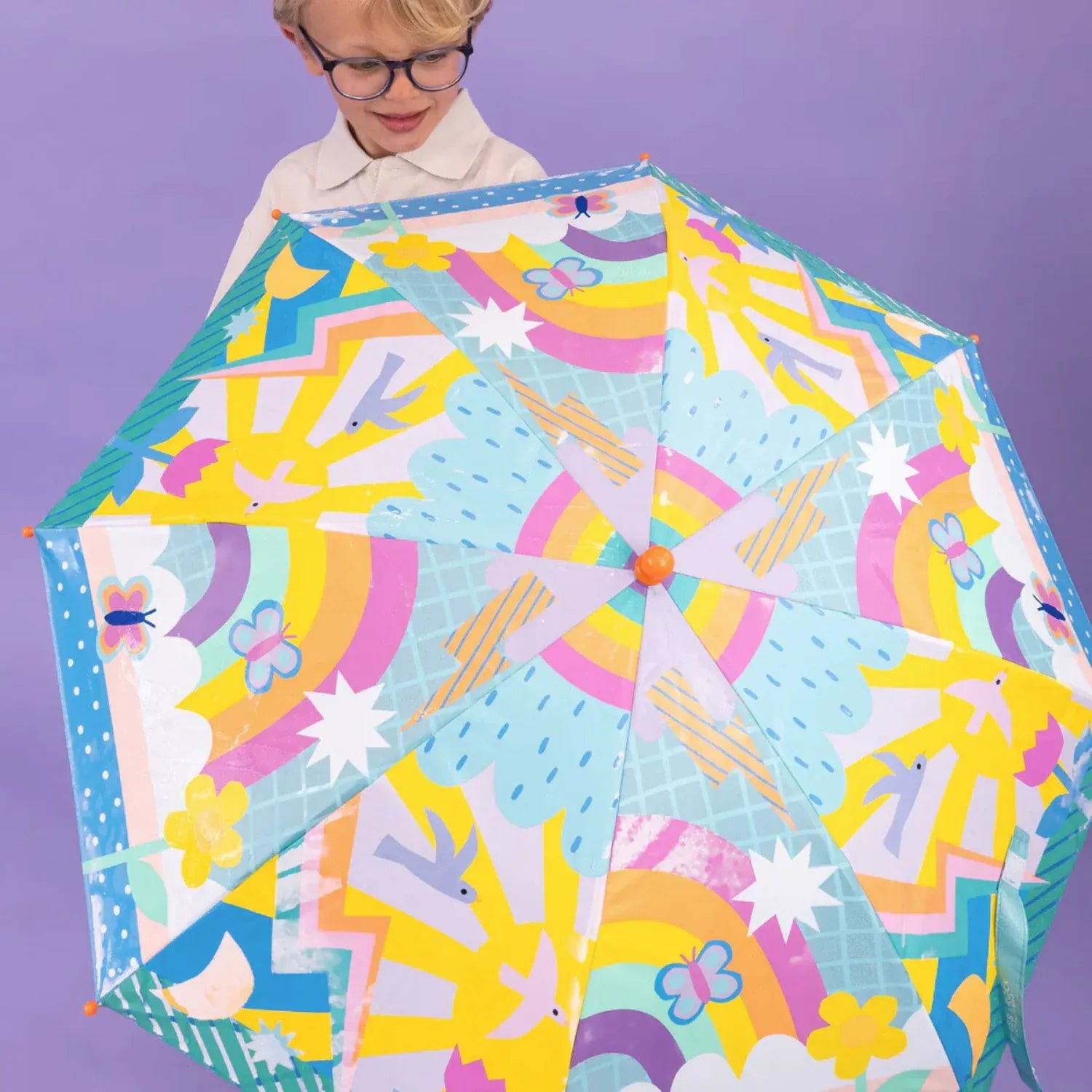 Floss & Rock Girls Accessory Rainbow - Colour Changing Umbrella 17"