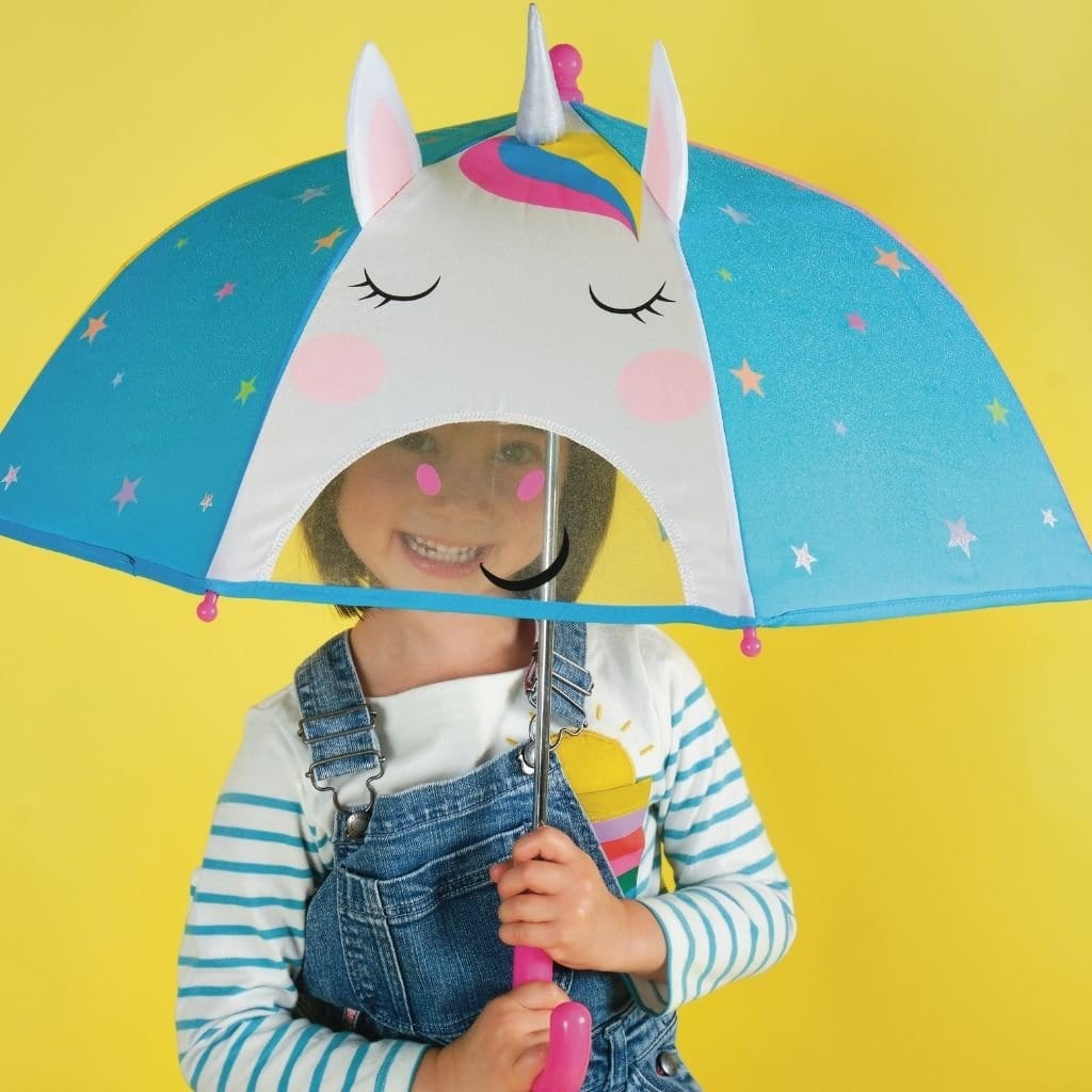 Floss & Rock Girls Accessory Rainbow Unicorn - 3D Colour Change Umbrella