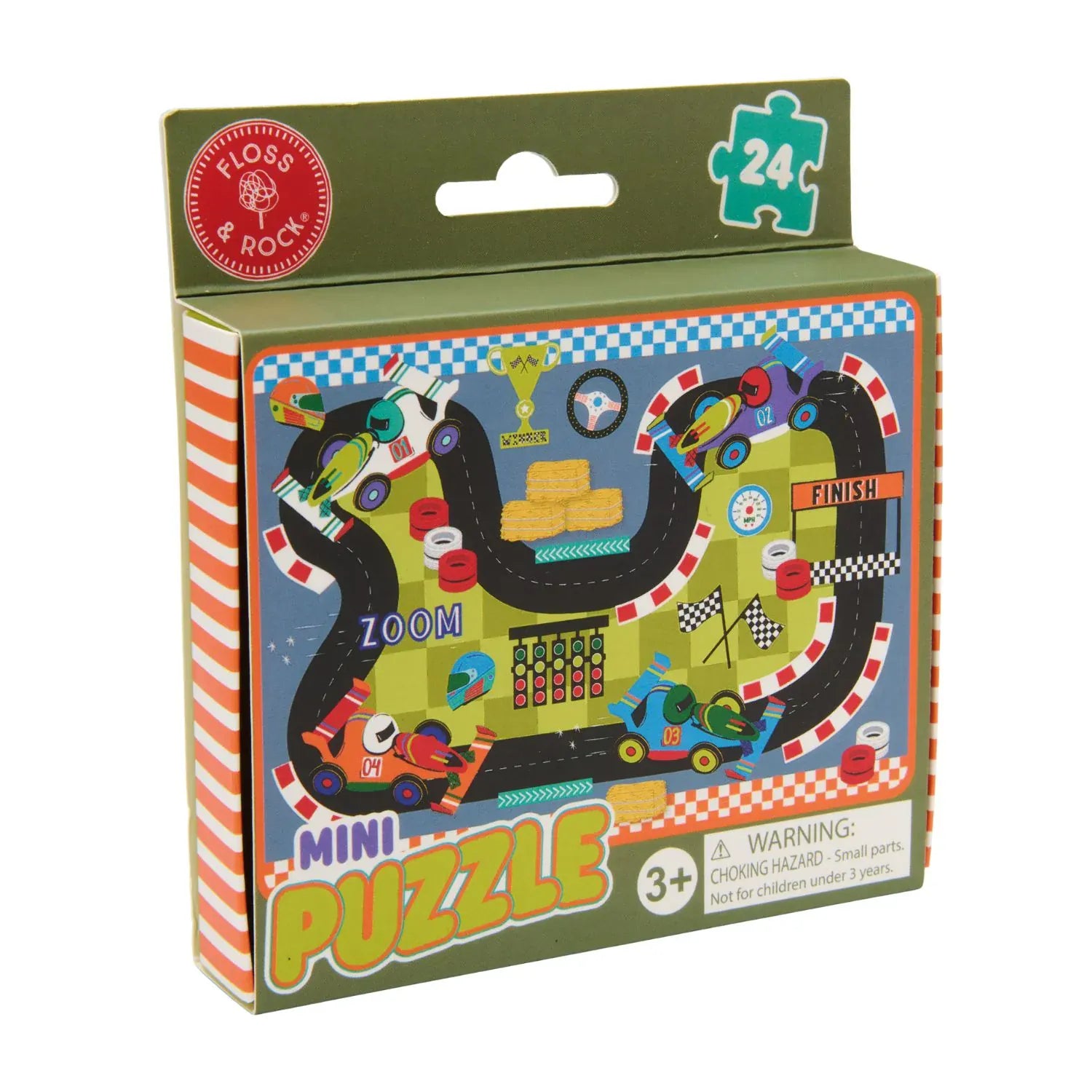 Floss & Rock Toys 24pc Mini Puzzle - Cars
