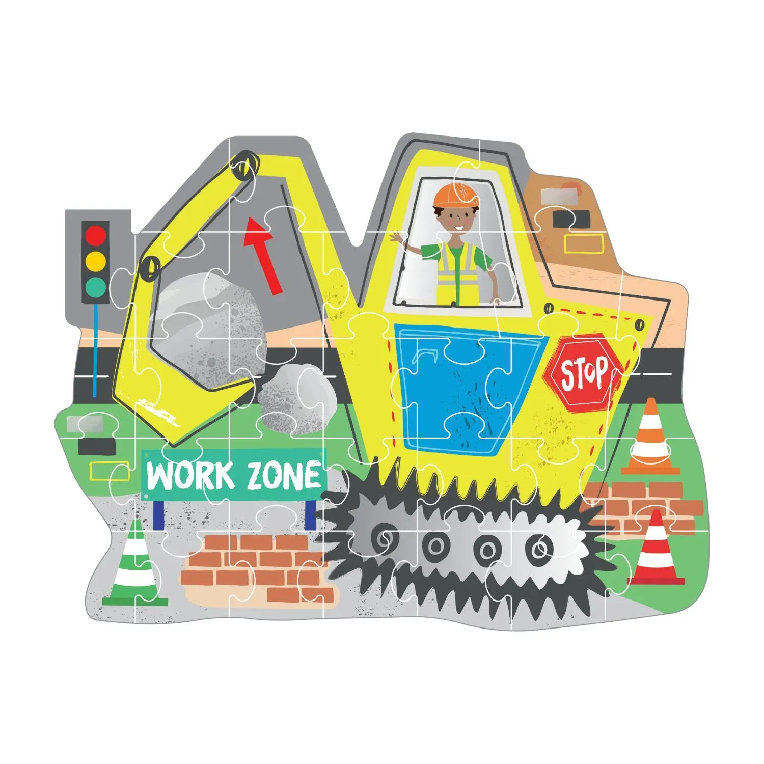 Floss & Rock Toys 30pc Shaped Puzzle - Construction
