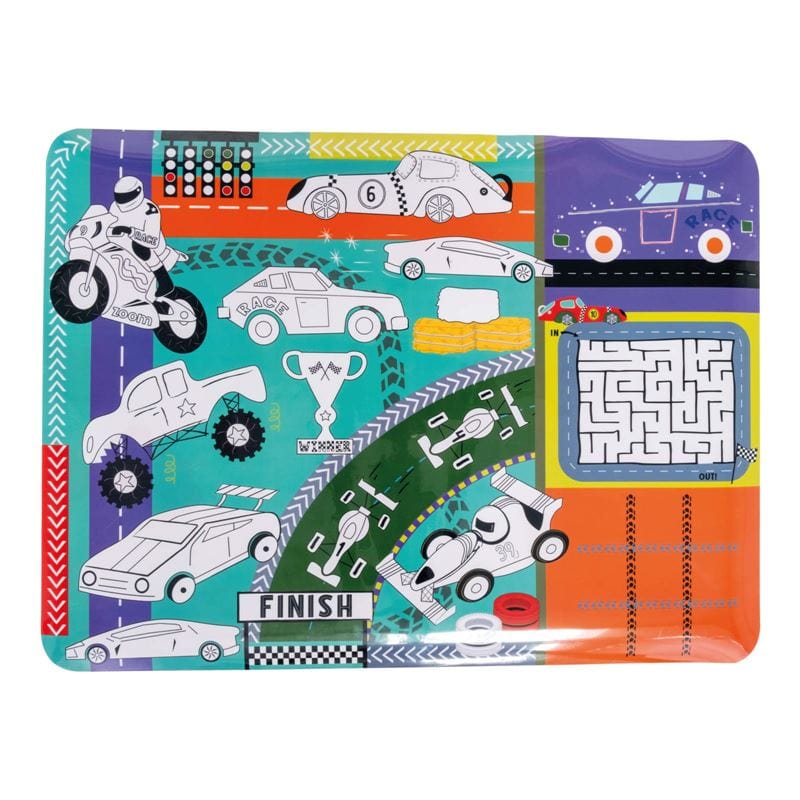 Floss & Rock Toys Cars - Colouring Fun & Games Mat