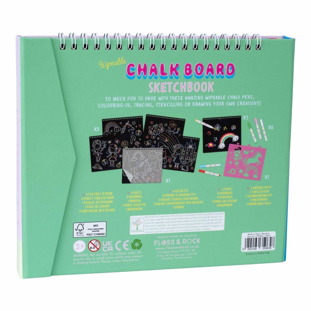 Floss & Rock Toys Rainbow Fairy - Chalkboard Sketchbook