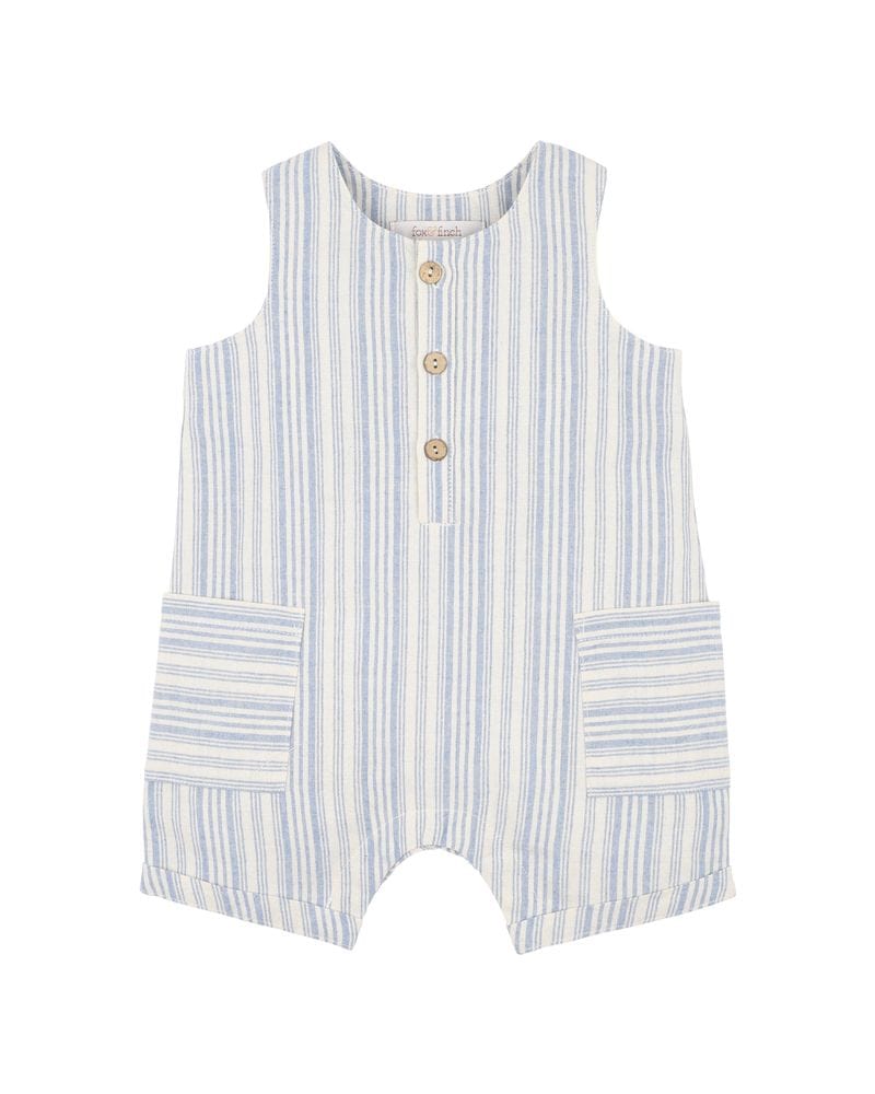 Fox & Finch Boys All In Ones Puffin Stripe Romper