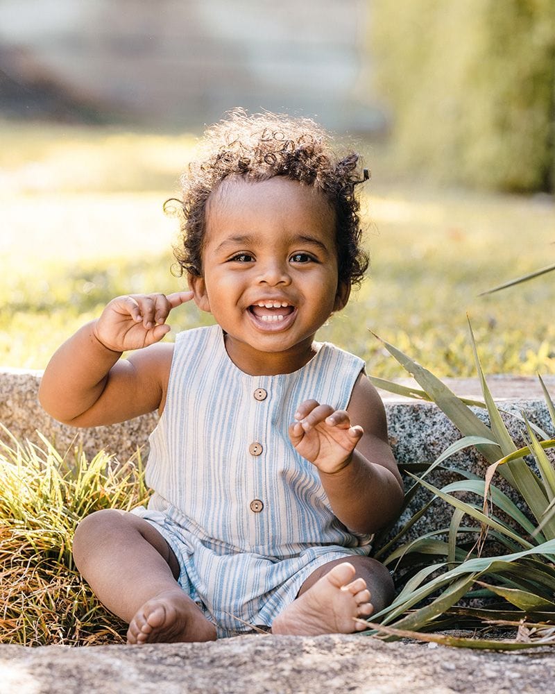 Fox & Finch Boys All In Ones Puffin Stripe Romper