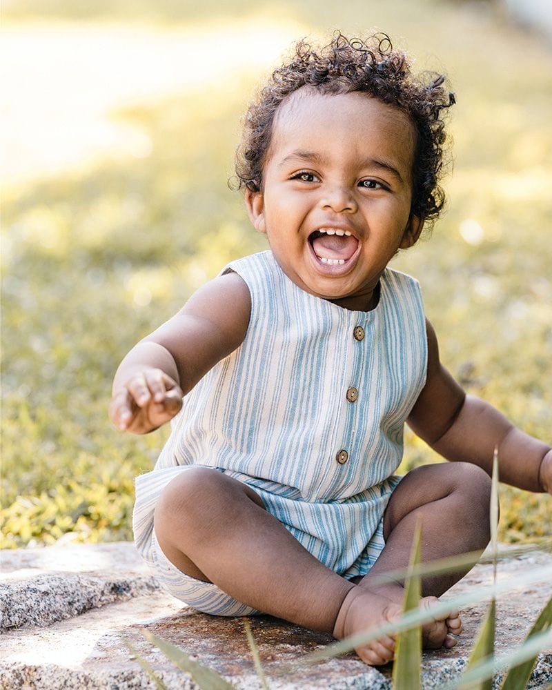 Fox & Finch Boys All In Ones Puffin Stripe Romper