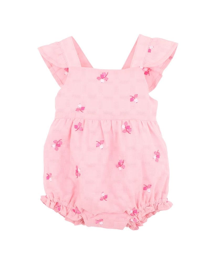 Fox & Finch Girls All In One Summer Vacay Embroidered Overall