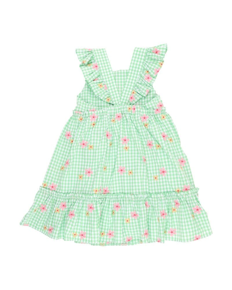 Fox & Finch Girls Dress Grow Wild Embroidered Check Dress