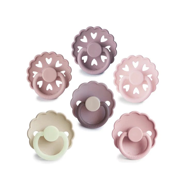 Frigg Baby Accessory Blooming Love FRIGG 6-Pack Round Latex Pacifiers - Size 1