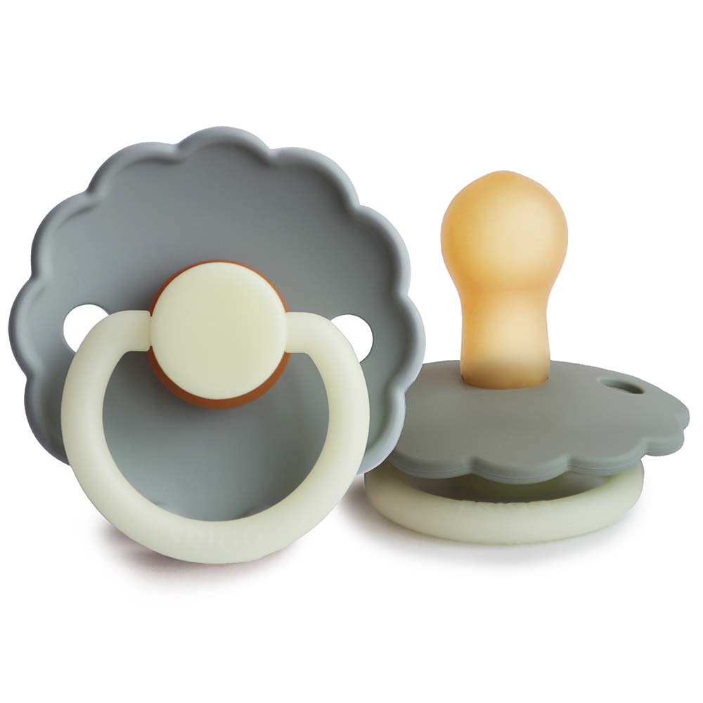 Frigg Baby Accessory French Grey/Portobello Frigg Night Two-Colour Natural Rubber Pacifier - Size 1