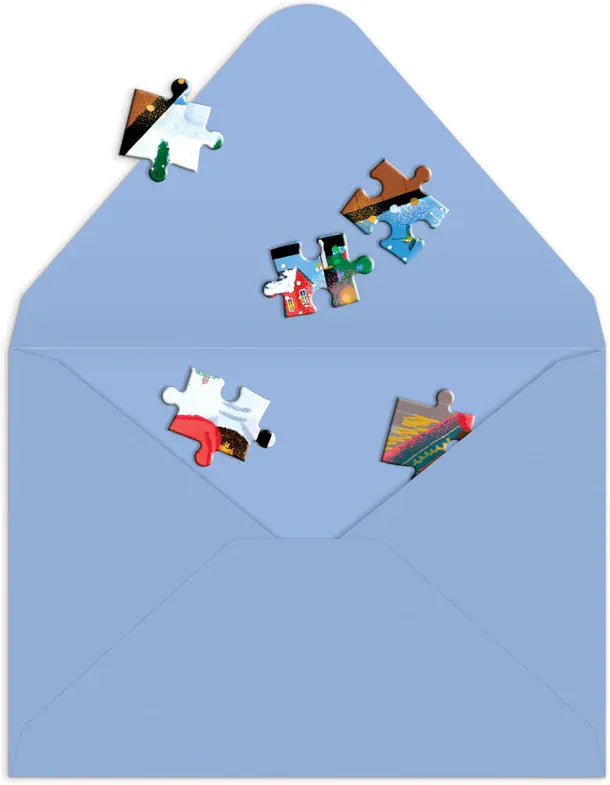 Galison Gift Card Merry & Bright Greeting Card Puzzle