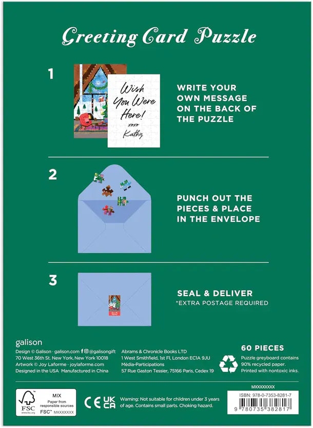 Galison Gift Card Merry & Bright Greeting Card Puzzle