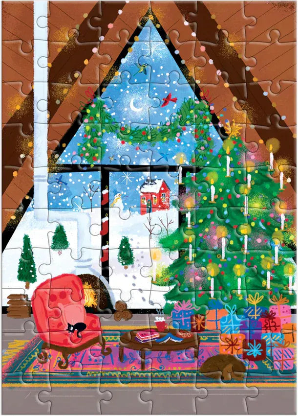 Galison Gift Card Merry & Bright Greeting Card Puzzle