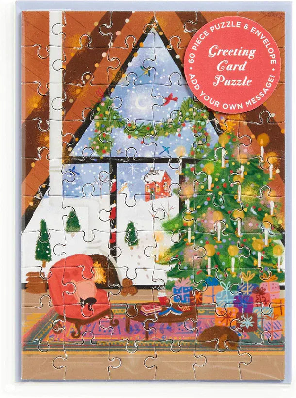 Galison Gift Card Merry & Bright Greeting Card Puzzle