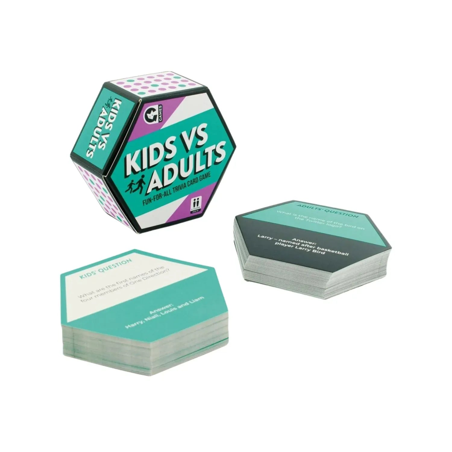 Ginger Fox Gift Stationery Hex Games - Kids Vs Adults