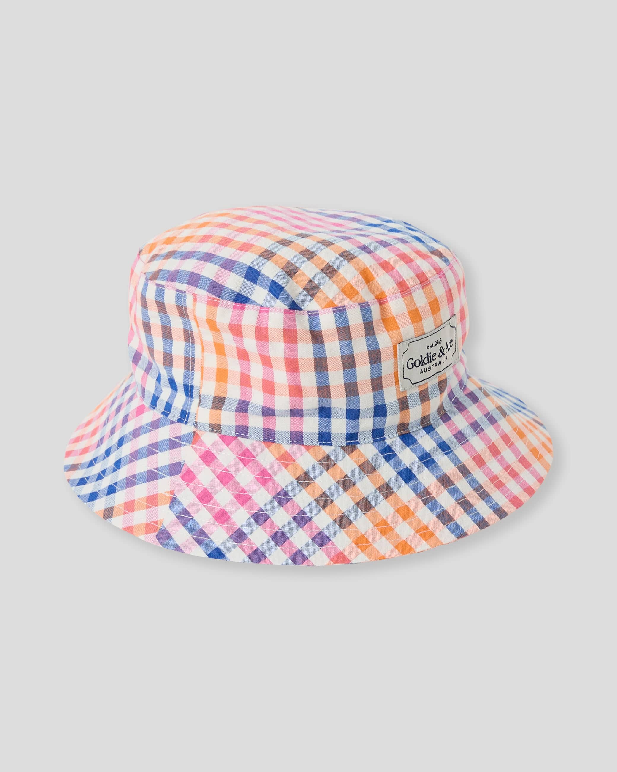 Goldie + Ace Accessories Hats 6-18M Rainbow Gingham Bucket Hat