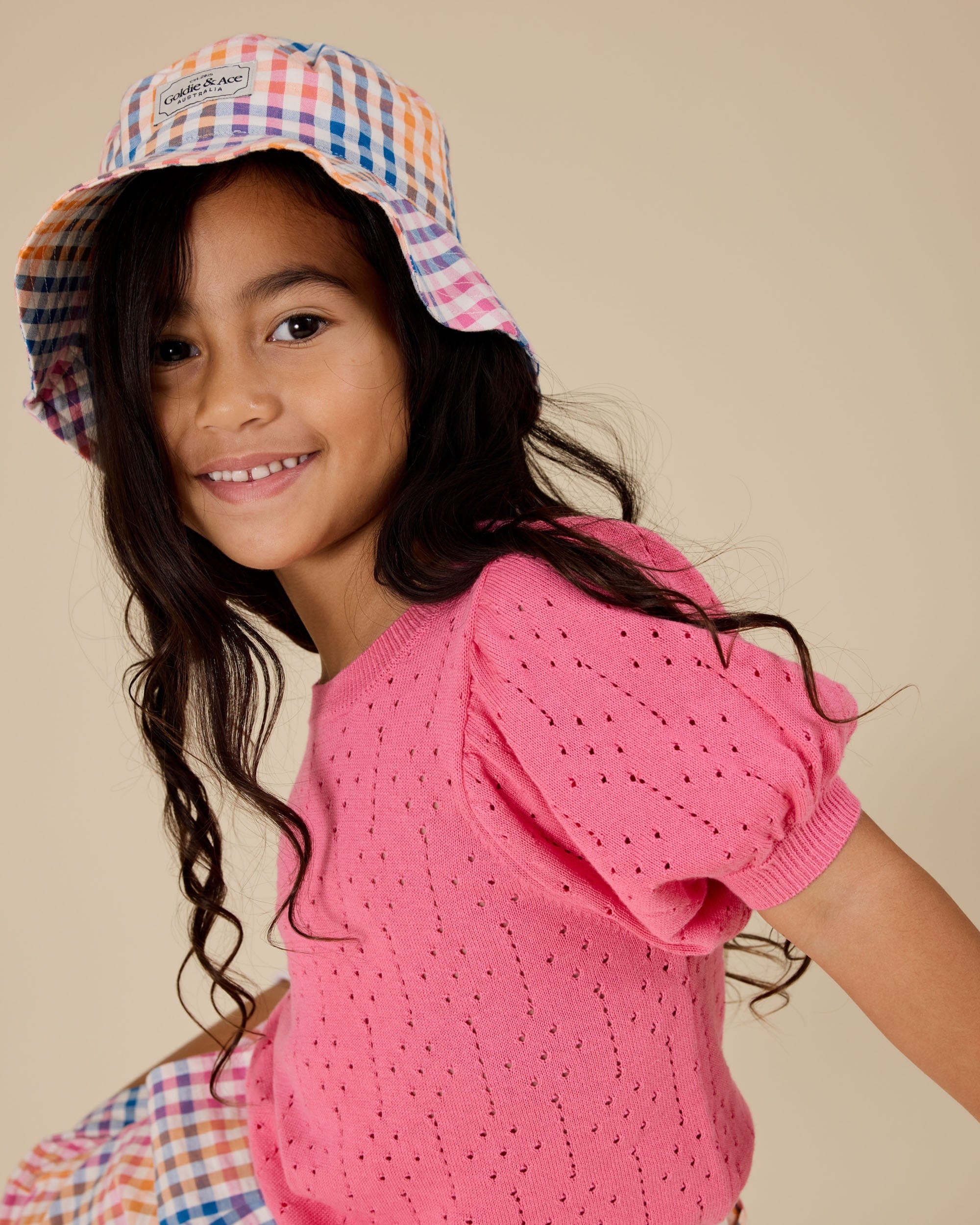 Goldie + Ace Accessories Hats Rainbow Gingham Bucket Hat