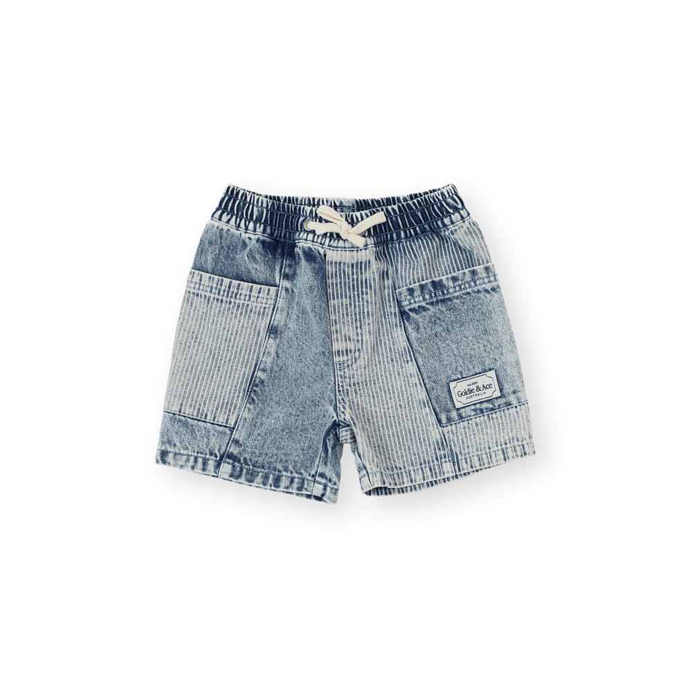 Goldie + Ace Boys Bottoms 3Y Pin Stripe Noah Pocket Shorts