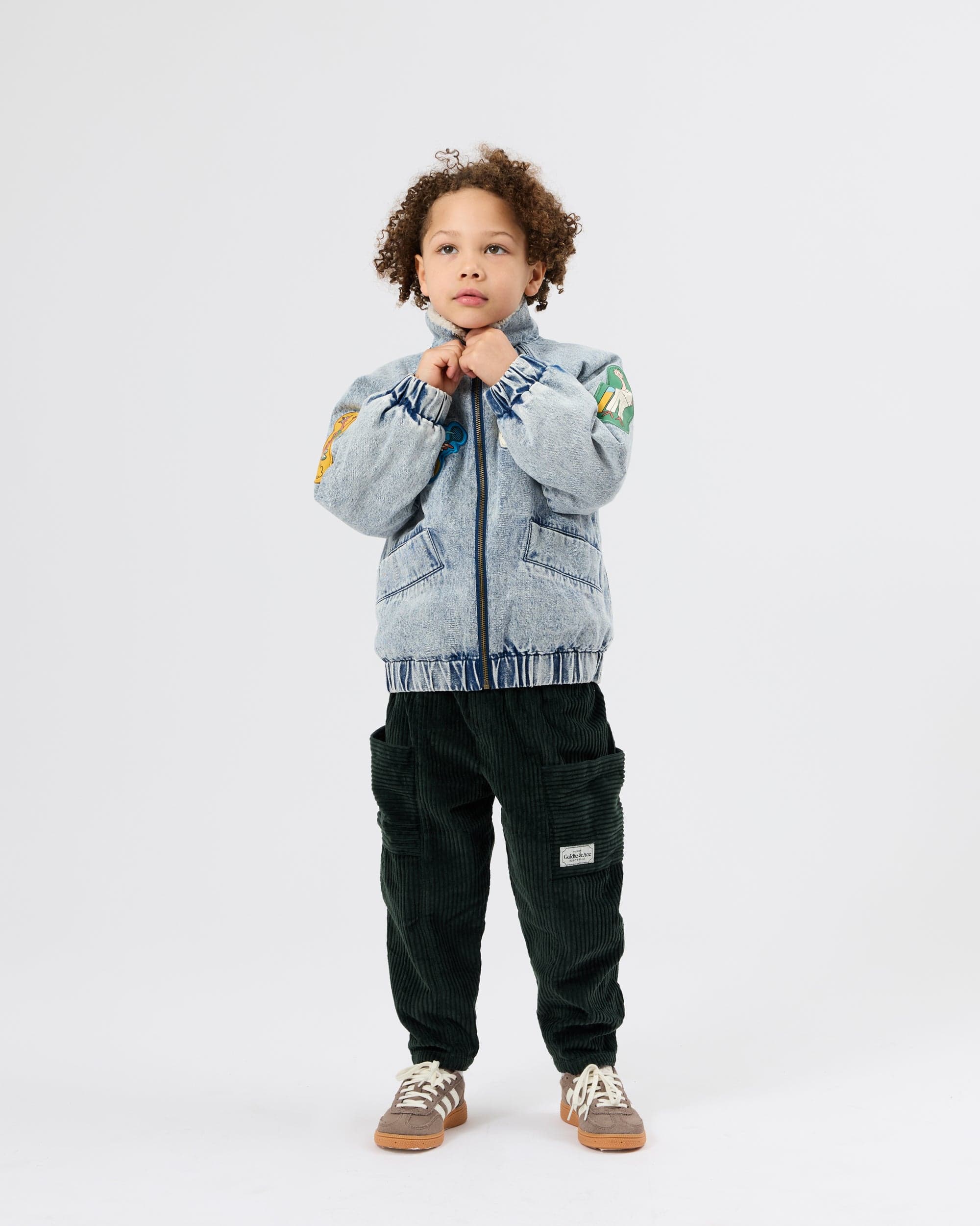 Goldie + Ace Boys Jacket Ari Denim Sherpa Jacket