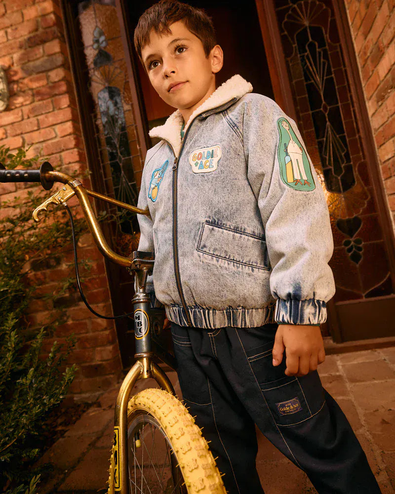 Goldie + Ace Boys Jacket Ari Denim Sherpa Jacket