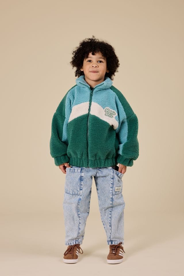 Goldie + Ace Boys Jacket Frankie Sherpa Jacket Teal