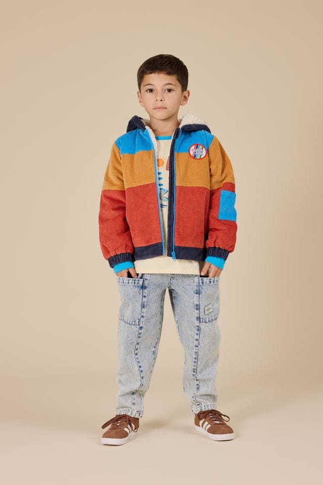 Goldie + Ace Boys Jacket Retro Corduroy Colourblock Jacket