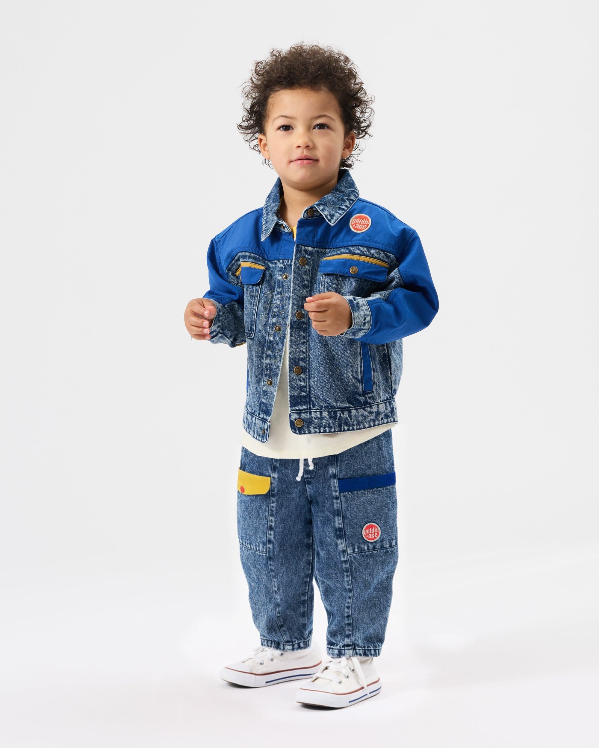 Goldie + Ace Boys Pant 2Y Kit Colour Block Denim Pocket Pant