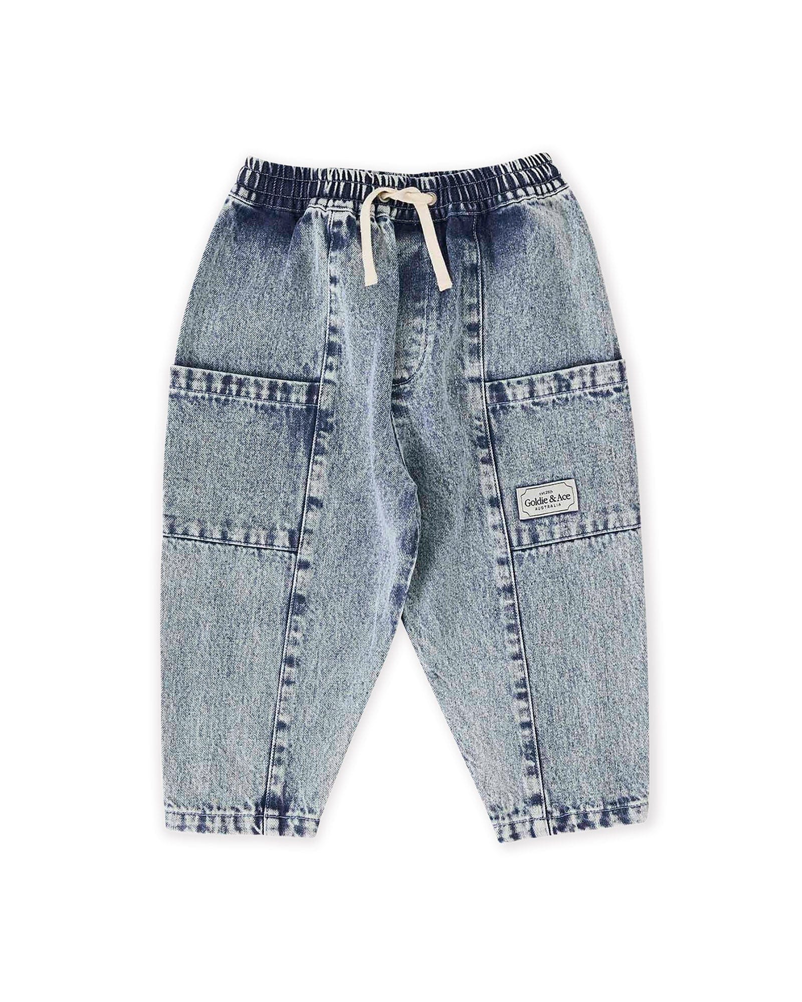 Goldie + Ace Boys Pant Kit Denim Pocket Pant Light Denim