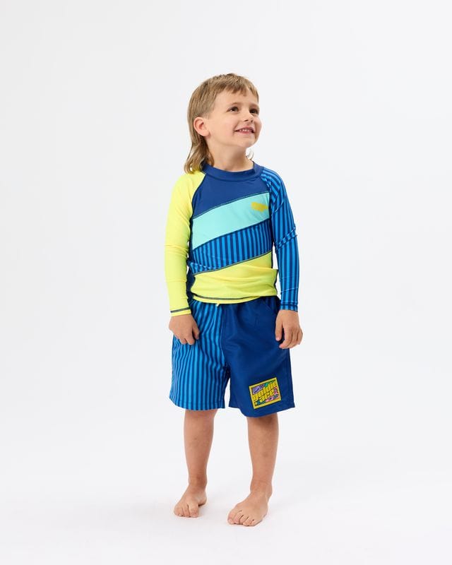 Goldie + Ace Boys Swimwear Stripe Panel Board Shorts