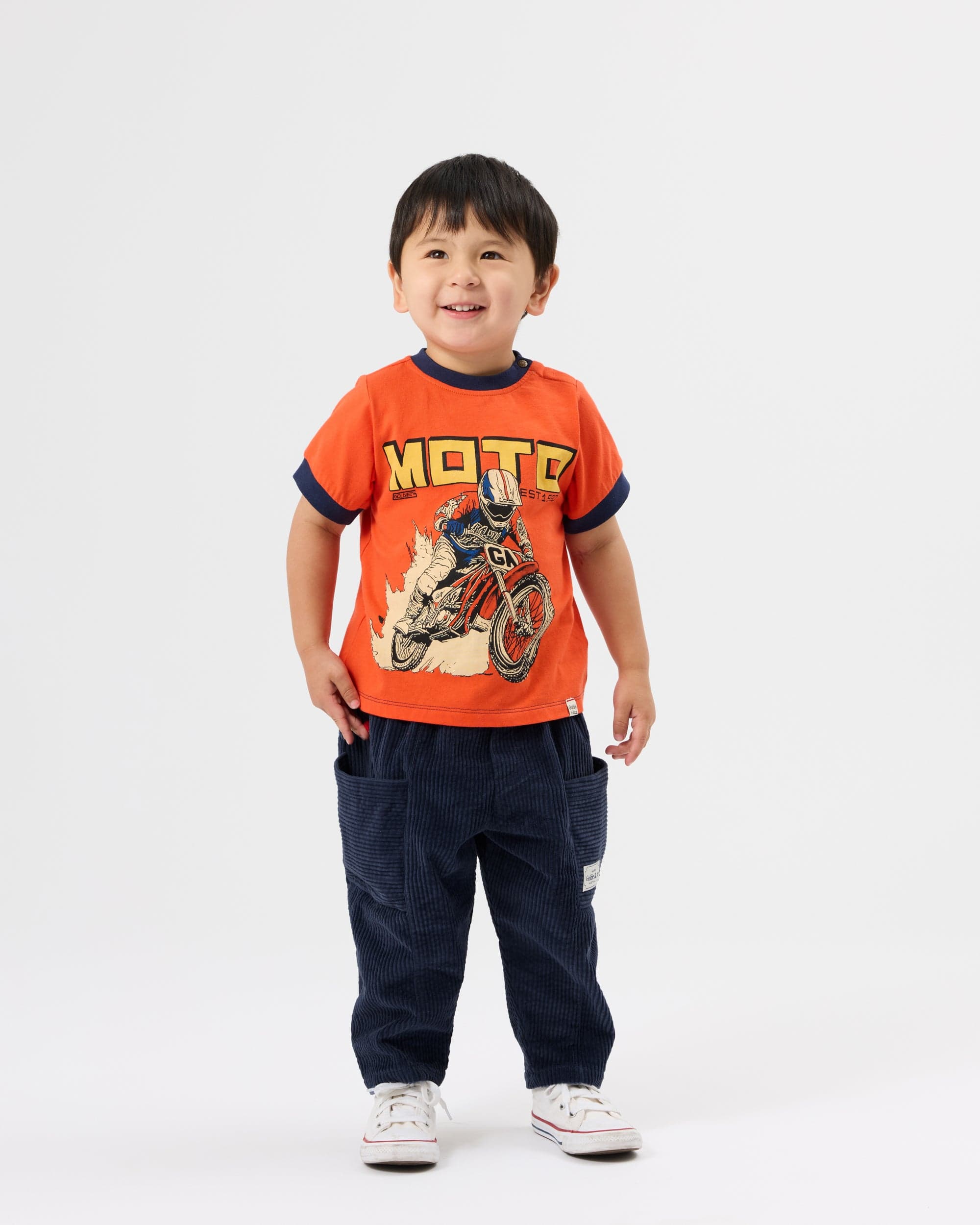 Goldie + Ace Boys Tops 2Y Moto Ringer T-Shirt