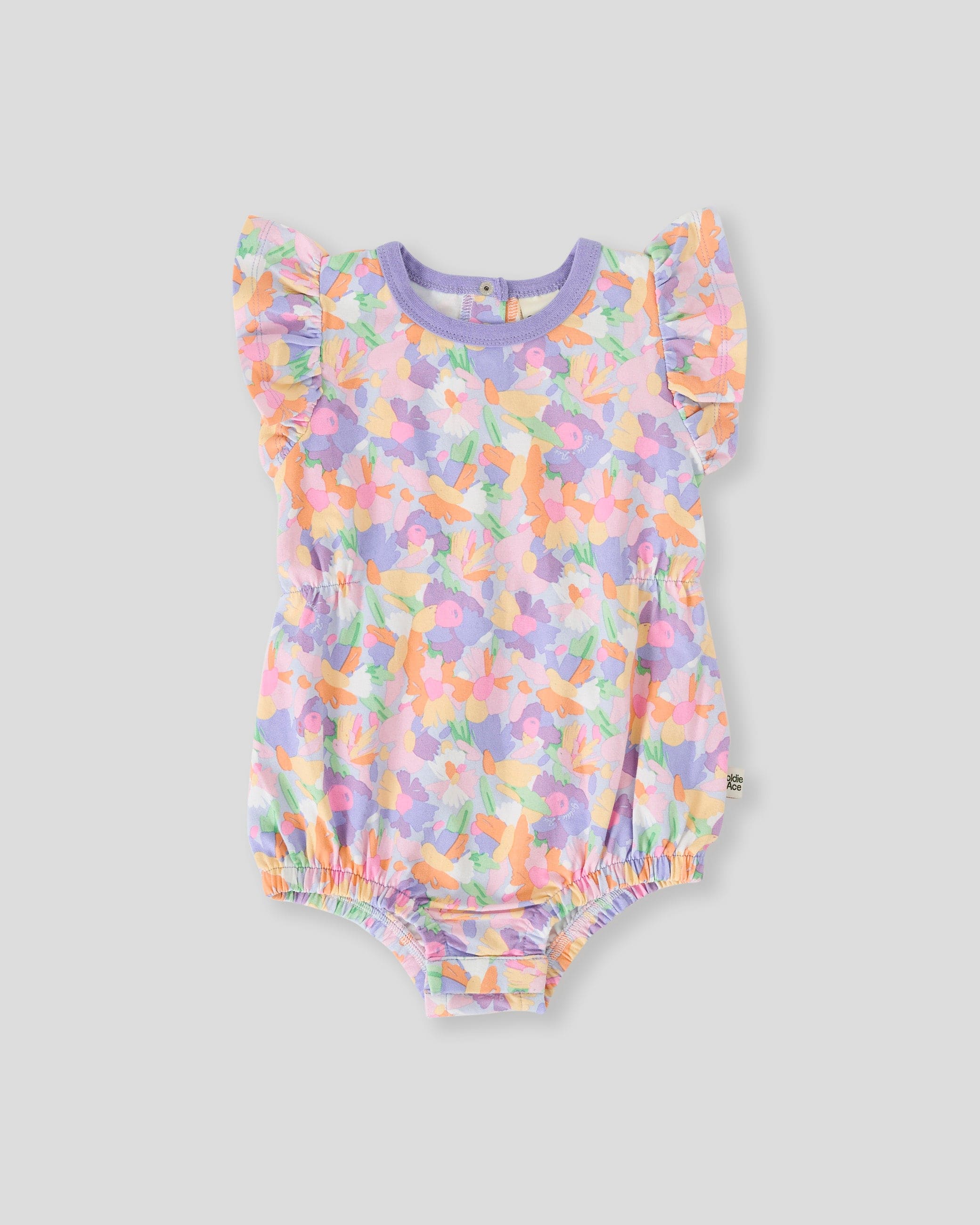 Goldie + Ace Girls All In One 0-3M Pastel Bouquet Frill Bubble Romper