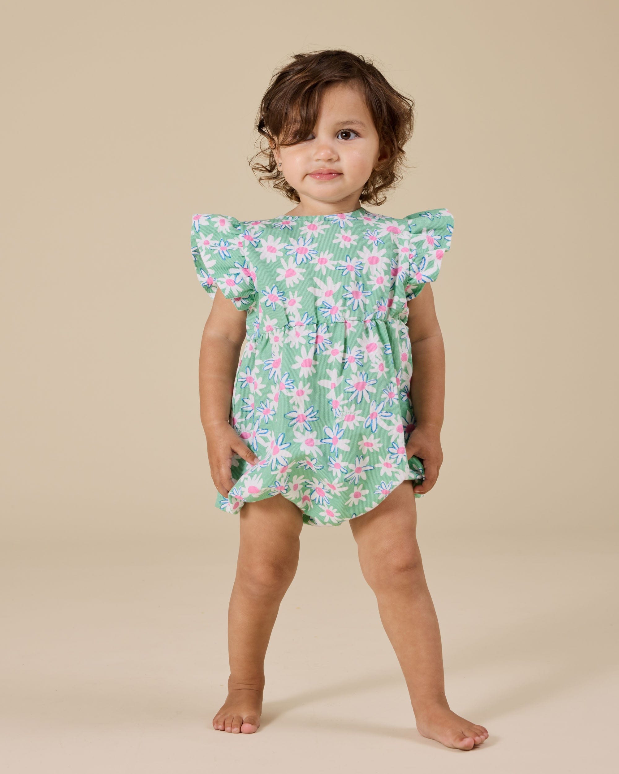Goldie + Ace Girls All In One Daisy Patch Lani Romper