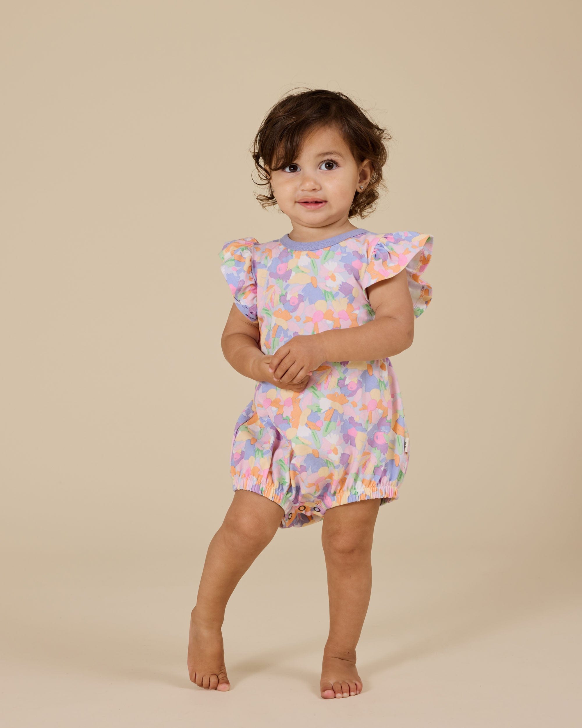 Goldie + Ace Girls All In One Pastel Bouquet Frill Bubble Romper