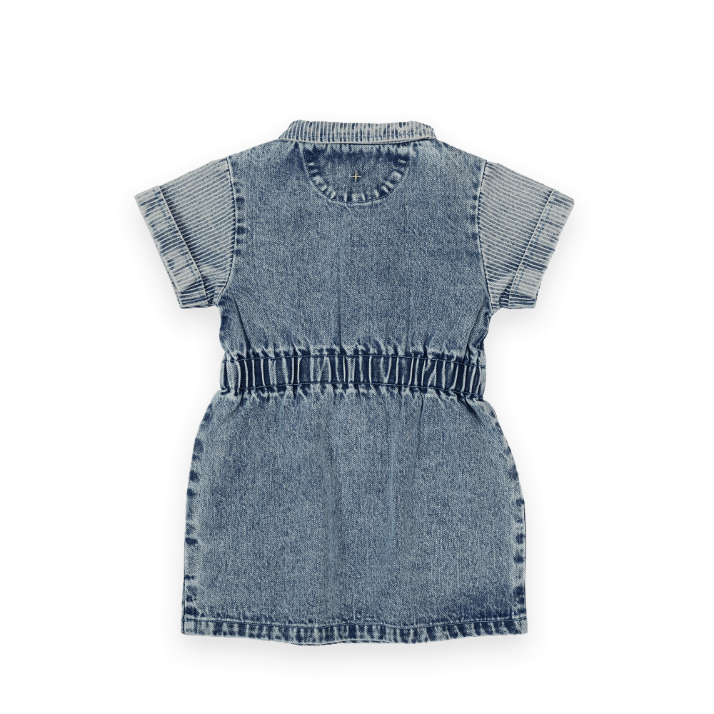 Goldie + Ace Girls Dress Piper Pinstripe Denim Belted Dress
