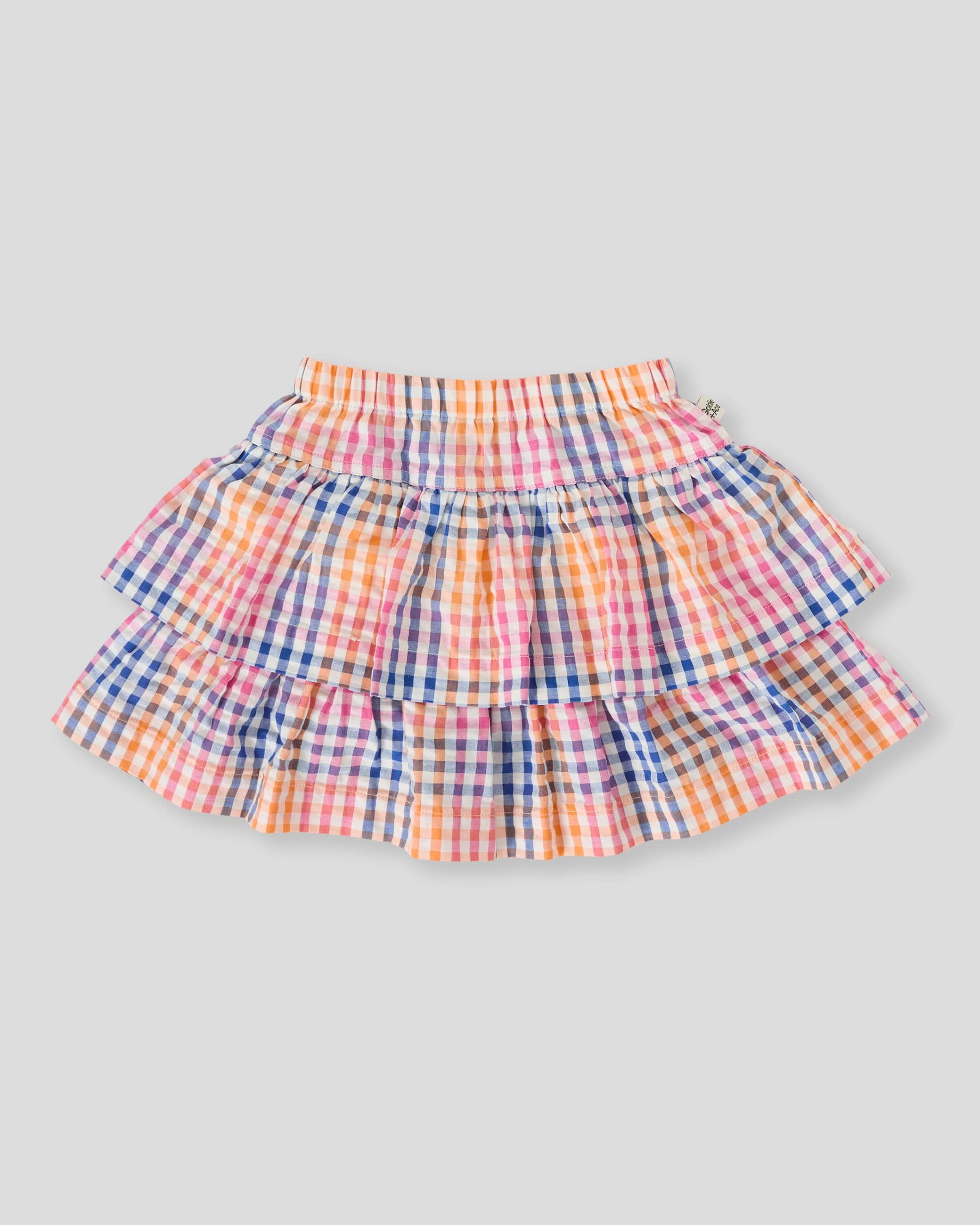 Goldie + Ace Girls Dress Rainbow Gingham Ria Ruffle Skirt