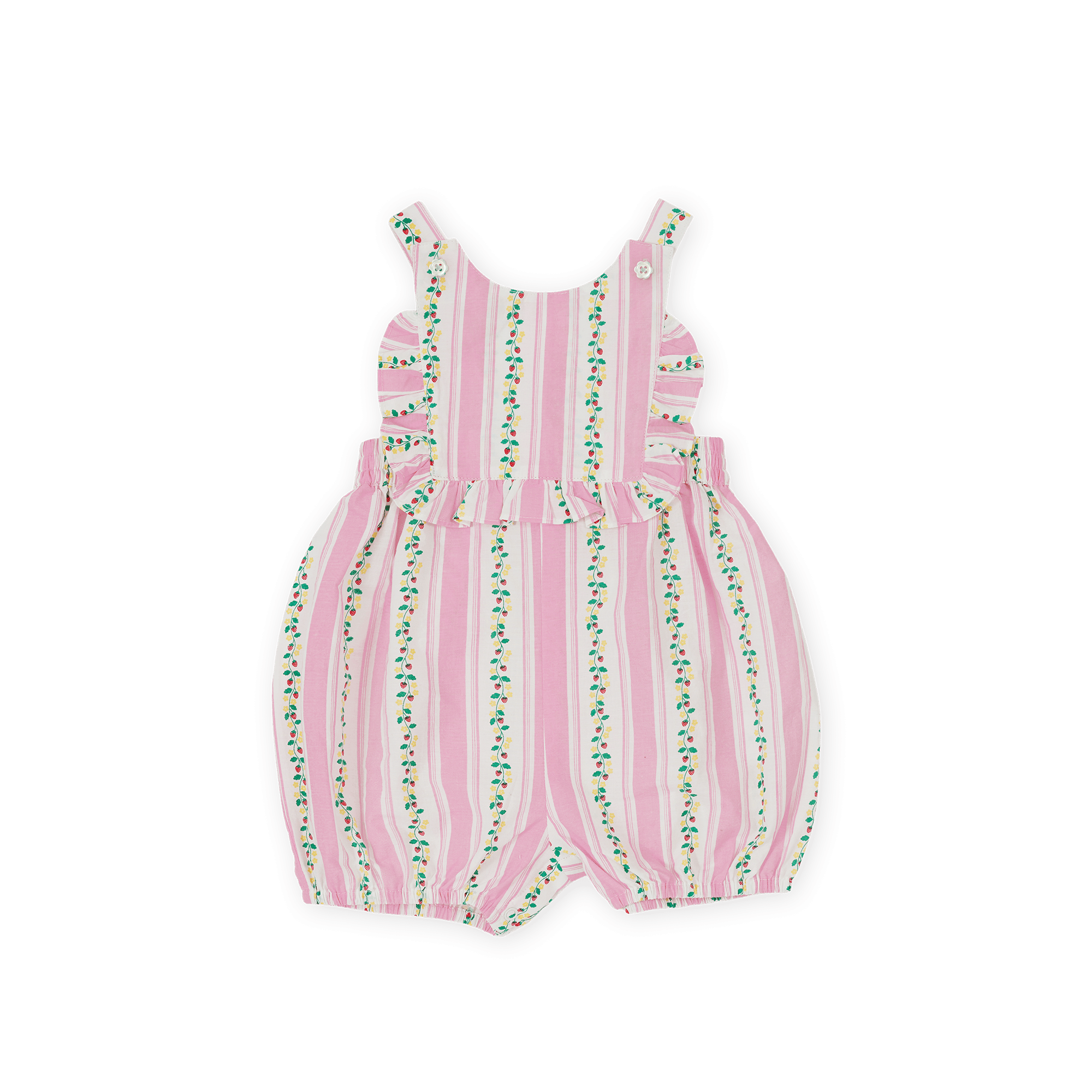 Goldie + Ace Girls Onesie Antique Stripe Strawberry Bubble Romper