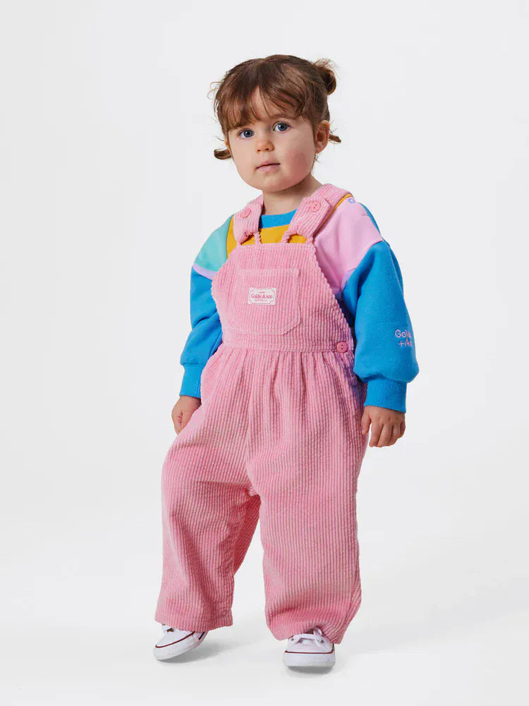 Goldie + Ace Girls Onesie Sammy Corduroy Overall Pink